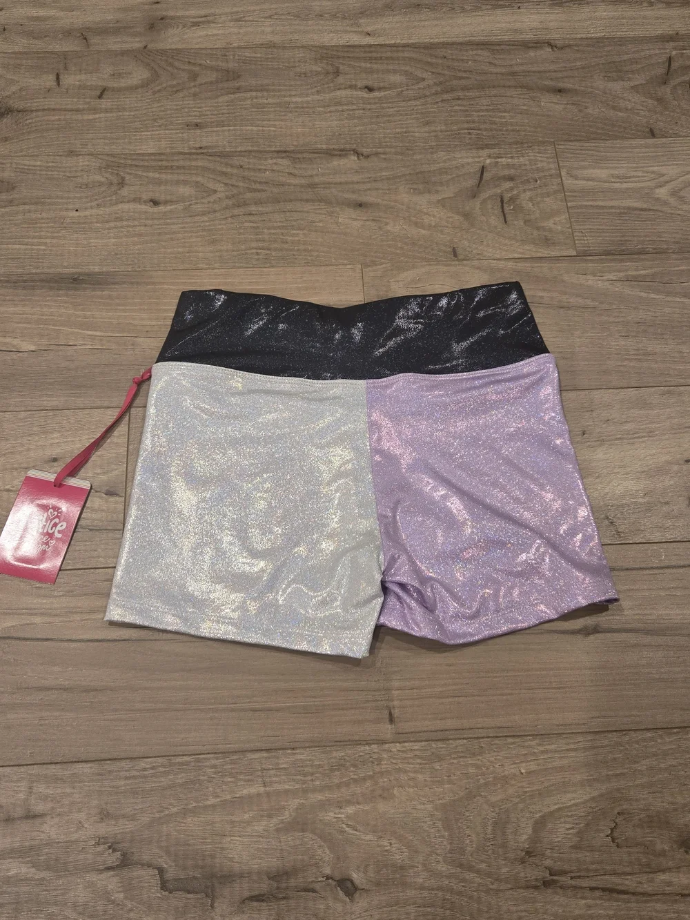 NWT Justice Girls Metallic Cinch Waistband Shorts multi size avail S, M, LG, XL